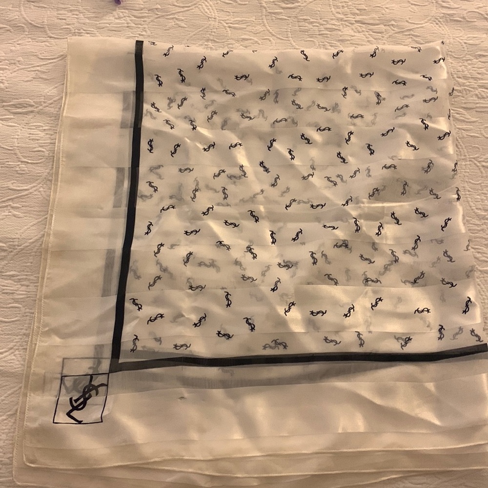 YSL black and white scarf
